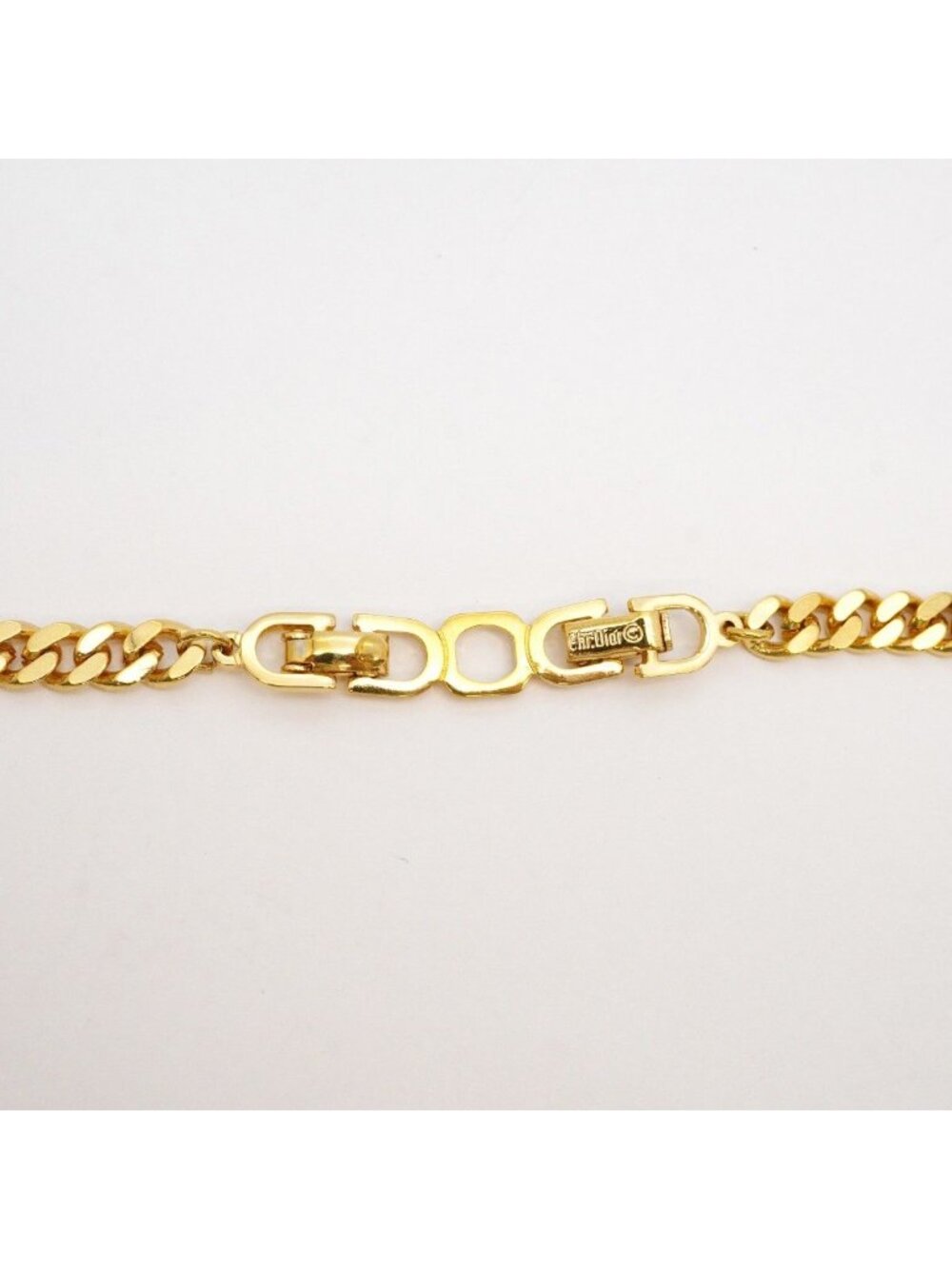 Dior Necklace CD Logo Gold Plated Line Stone - Picture 4 of 7